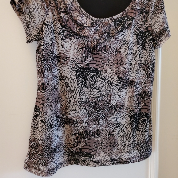 212 Collection Two layer Short Sleeve Blouse Sz M - Picture 8 of 8